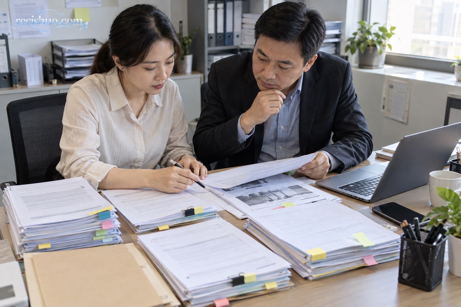 财务人员与企业负责人共同整理合同和对账等欠款证明材料