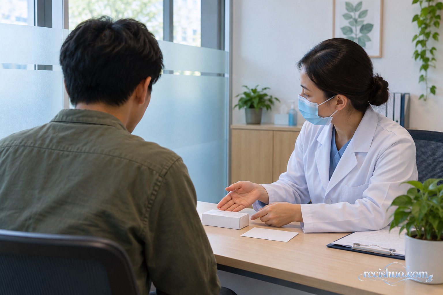 医务人员在独立诊室内为咨询者提供检测与健康指导
