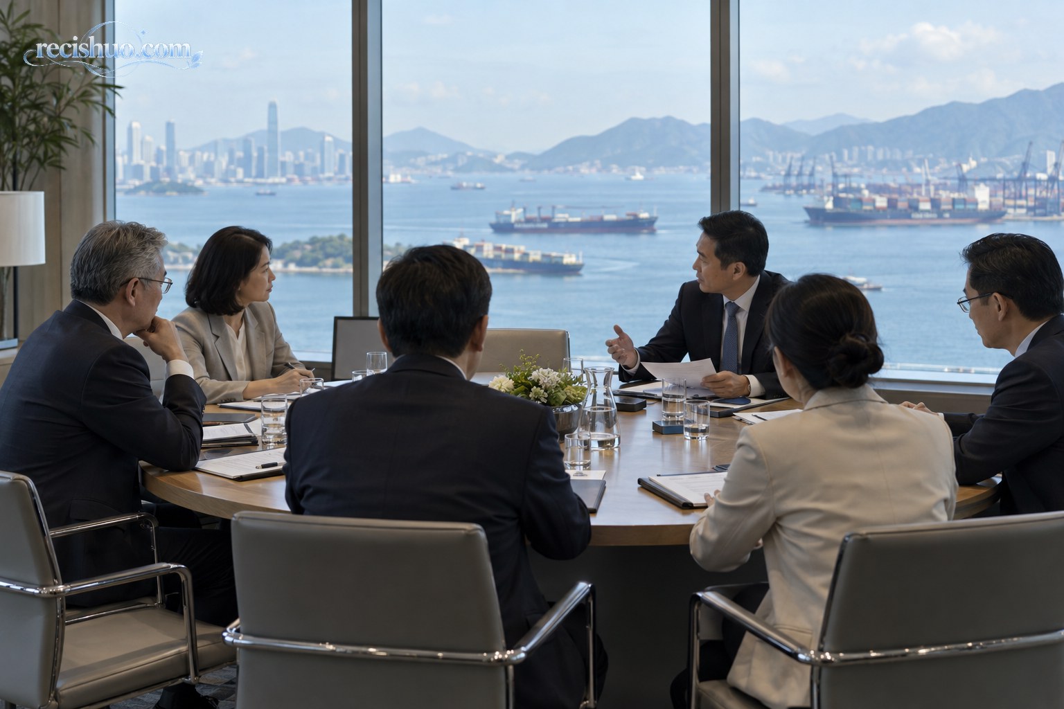 东亚各方代表在临海会议室围桌讨论地区合作与安全议题