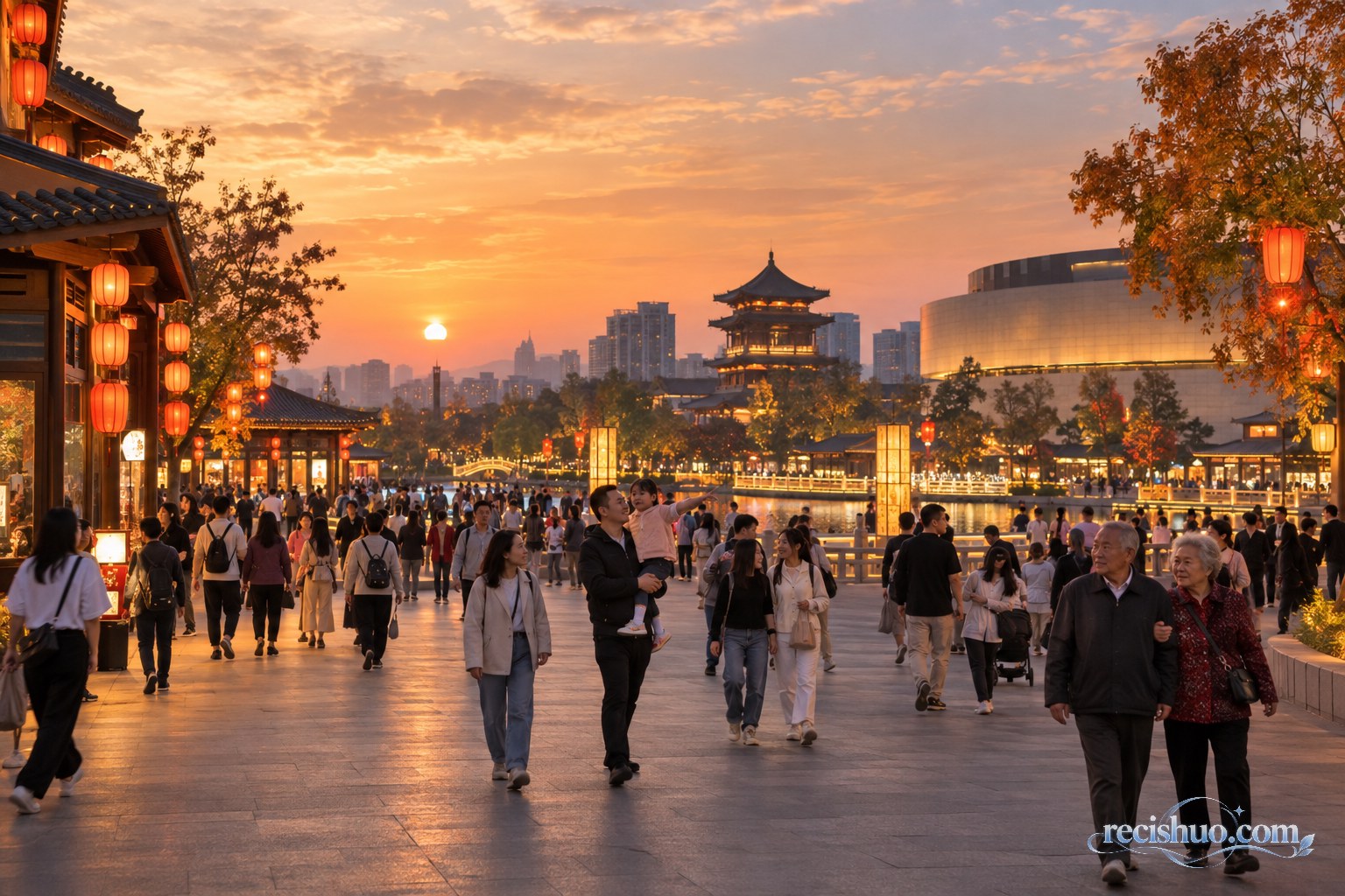 一家三口在出游前通过地图和手机共同规划国庆行程