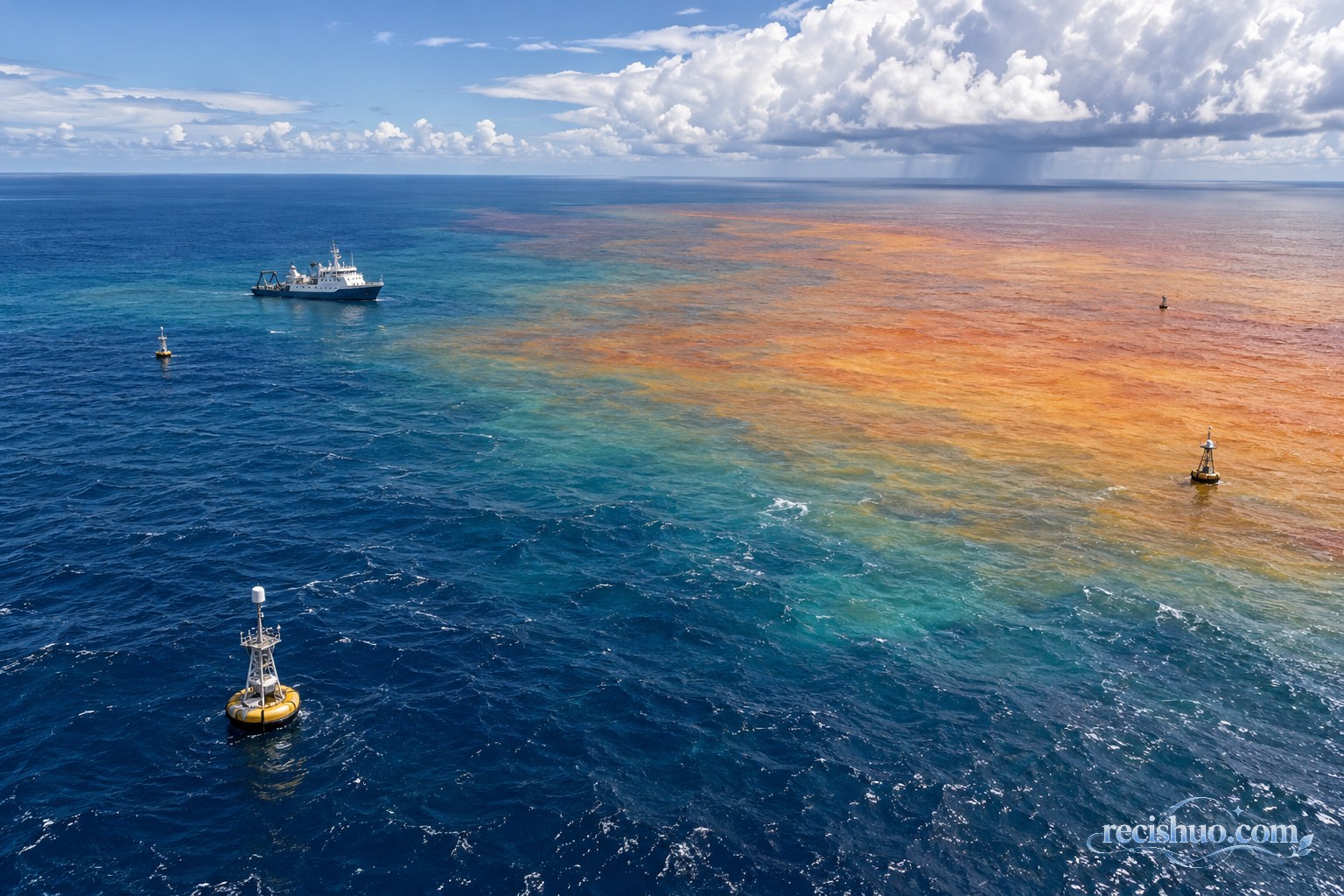 科研船与观测浮标监测热带太平洋海面暖区和云带变化