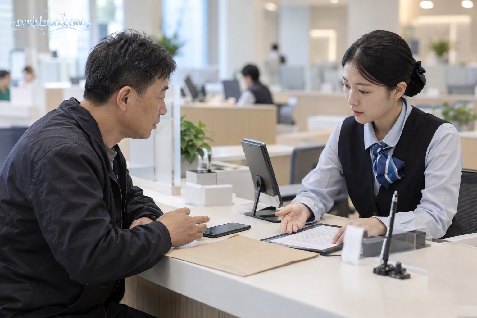 家属在通信服务柜台咨询已故亲属手机号码的后续办理事项