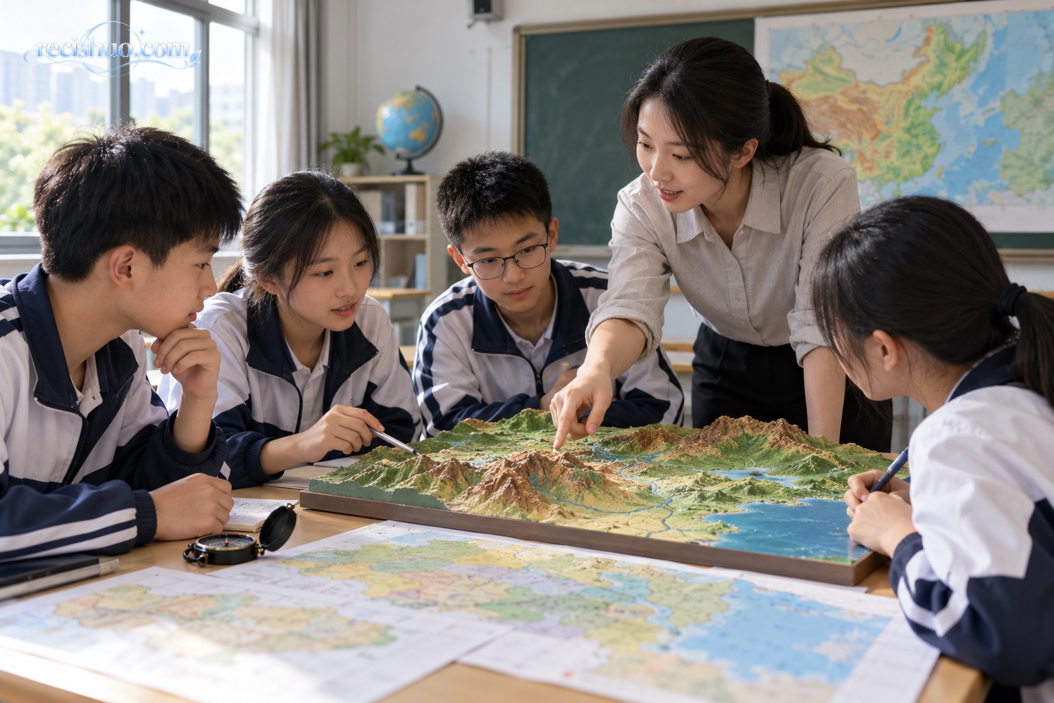 初中生围绕地形模型进行地理探究学习