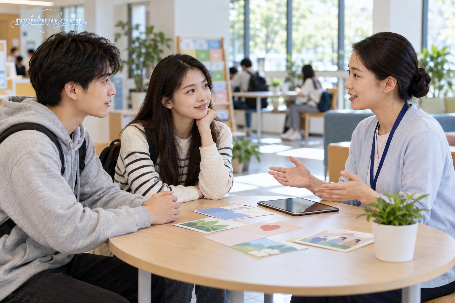校园健康服务人员与大学生进行平等交流